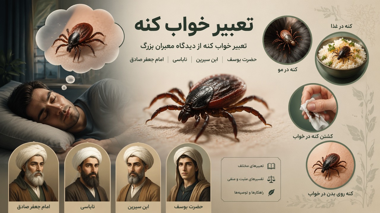 تعبیر خواب کنه, تعبیر خواب حضرت یوسف کنه, تعبیر کنه در خواب, کشتن کنه در خواب, کنه روی بدن در خواب, کنه در مو, کنه در غذا, تعبیر خواب ابن سیرین کنه, تعبیر خواب نابلسی کنه, تعبیر خواب امام جعفر صادق کنه,