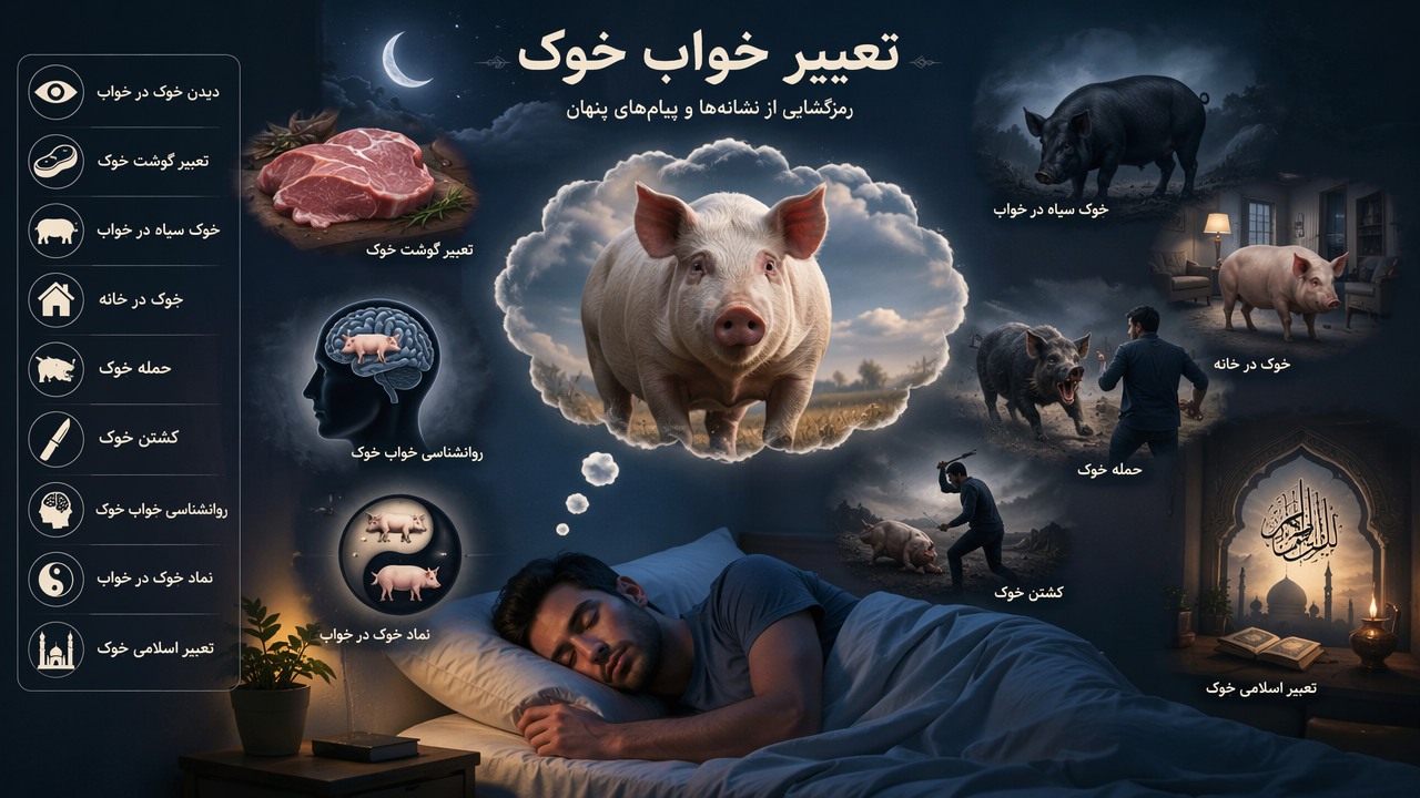 تعبیر خواب خوک, دیدن خوک در خواب, تعبیر گوشت خوک, خوک سیاه در خواب, خوک در خانه, حمله خوک, کشتن خوک, روانشناسی خواب خوک, نماد خوک در خواب, تعبیر اسلامی خوک,