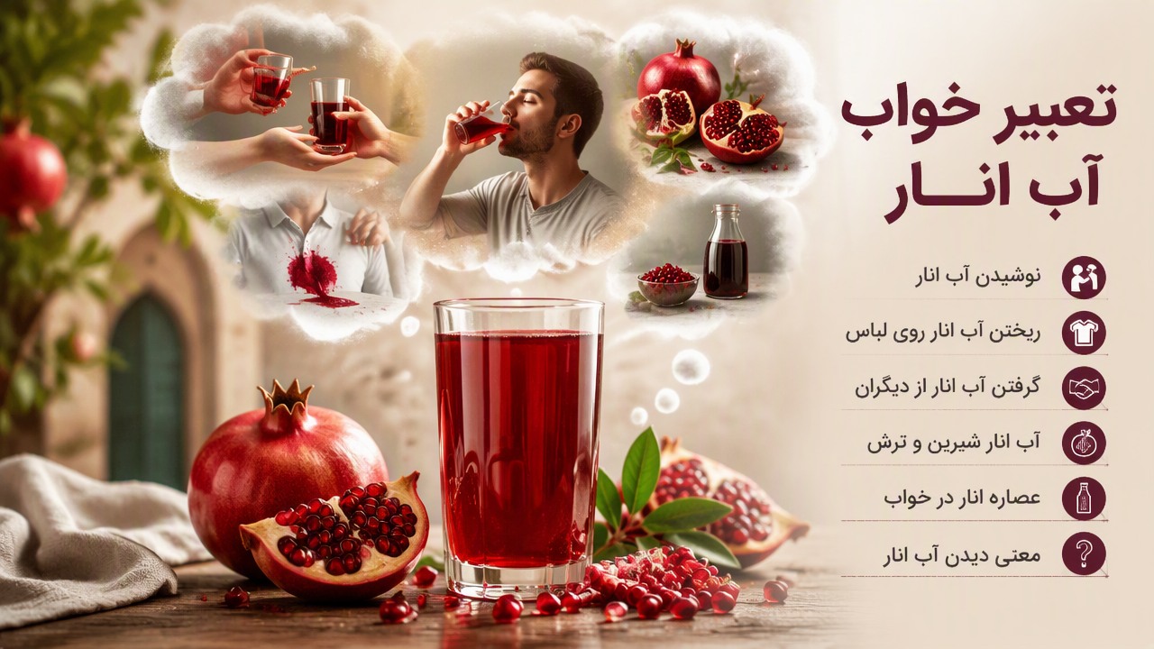 تعبیر خواب آب انار, آب انار در خواب, نوشیدن آب انار, ریختن آب انار روی لباس, گرفتن آب انار از دیگران, آب انار شیرین و ترش, عصاره انار در خواب, تعبیر خواب انار, آبمیوه در خواب, معنی دیدن آب انار, 