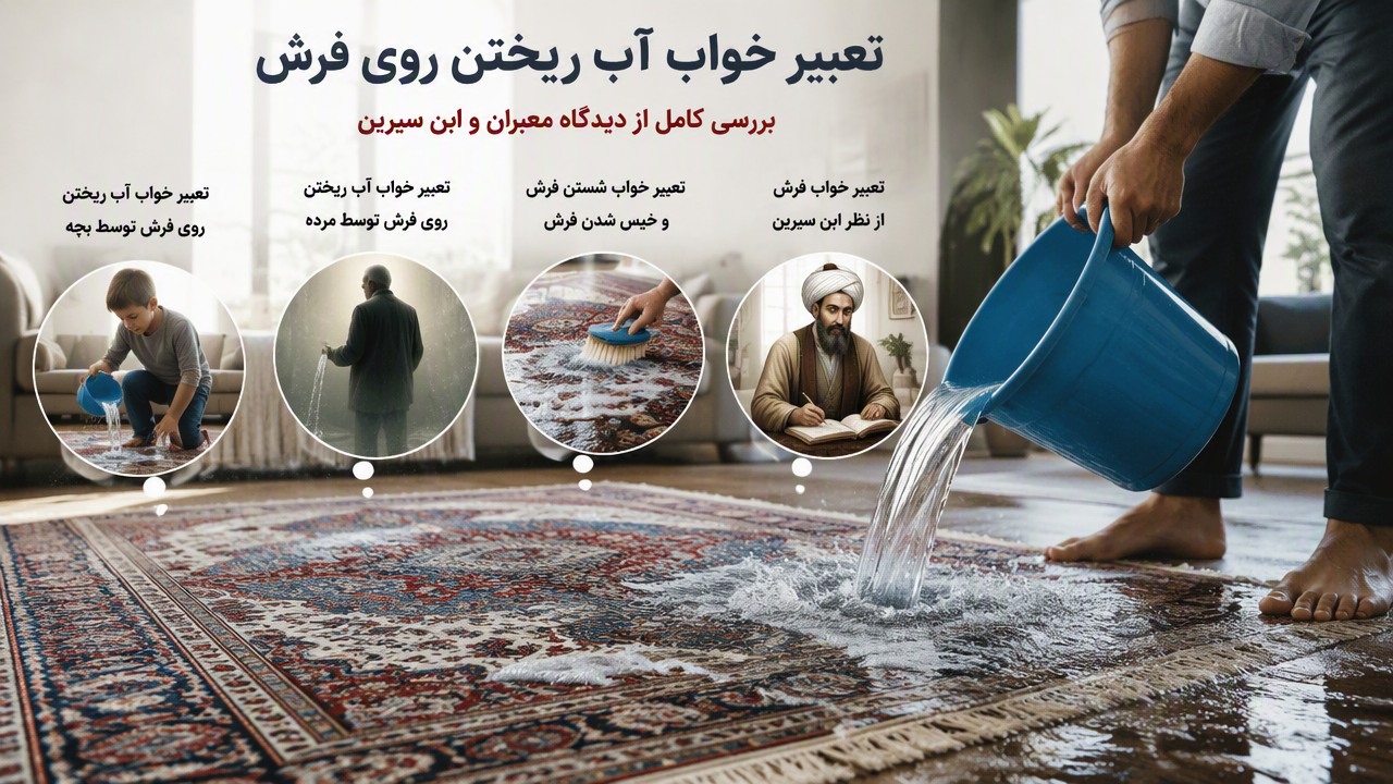 تعبیر خواب آب ریختن روی فرش, تعبیر خواب خیس شدن فرش, تعبیر خواب شستن فرش, تعبیر خواب فرش خیس, تعبیر خواب آب ریختن روی فرش از نظر معبران, تعبیر خواب آب ریختن روی فرش توسط بچه, تعبیر خواب آب ریختن روی فرش توسط مرده, تعبیر خواب فرش از نظر ابن سیرین,