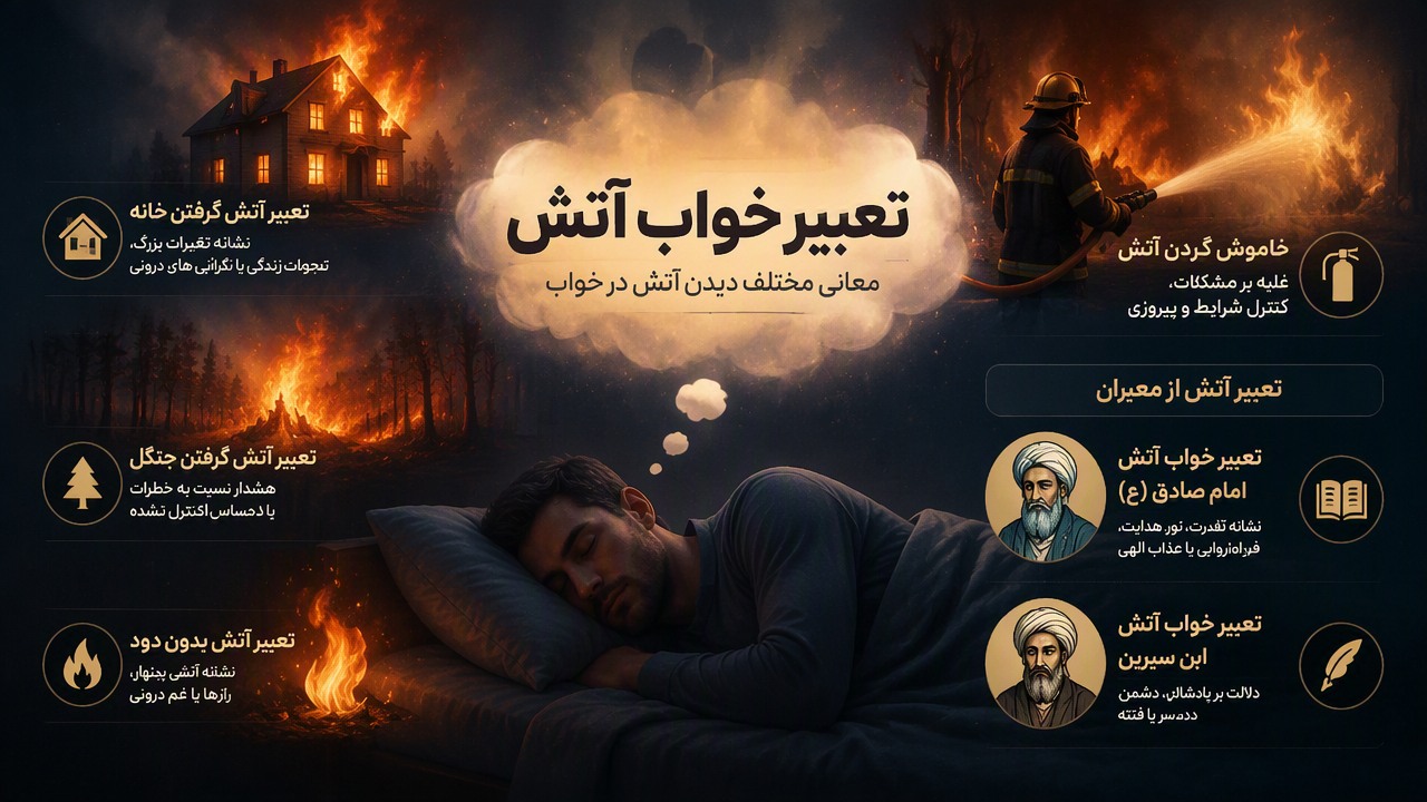 تعبیر خواب آتش گرفتن, تعبیر خواب آتش, آتش سوزی در خواب, تعبیر آتش گرفتن خانه, تعبیر آتش گرفتن جنگل, تعبیر آتش بدون دود, خاموش کردن آتش, تعبیر آتش از معبران, تعبیر خواب آتش امام صادق, تعبیر خواب آتش ابن سیرین, 