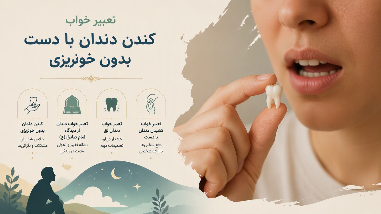 تعبیر خواب کندن دندان با دست بدون خونریزی, تعبیر خواب دندان امام صادق, کندن دندان بدون خونریزی, تعبیر خواب کشیدن دندان با دست, تعبیر خواب دندان لق, 