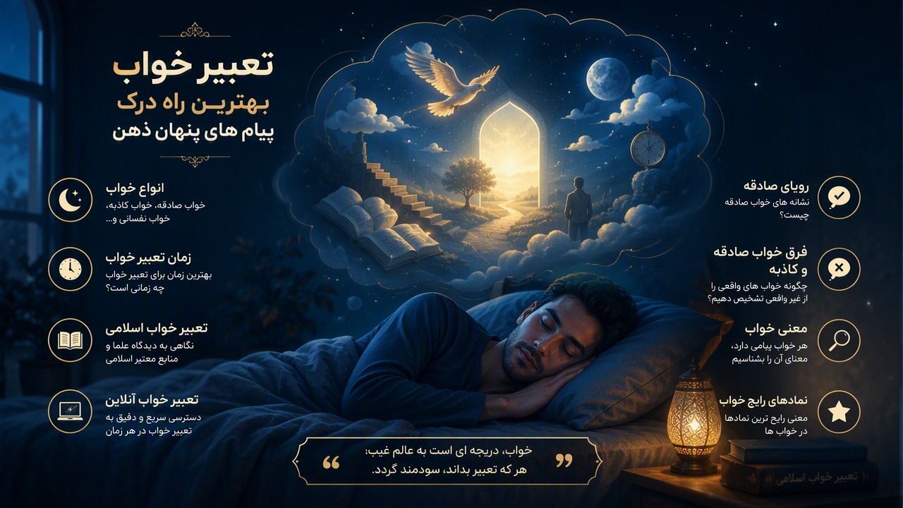 تعبیر خواب بهترین, بهترین تعبیر خواب, رویای صادقه, تعبیر خواب آنلاین, انواع خواب, زمان تعبیر خواب, تعبیر خواب اسلامی, معنی خواب, نمادهای رایج خواب, فرق خواب صادقه و کاذبه, 