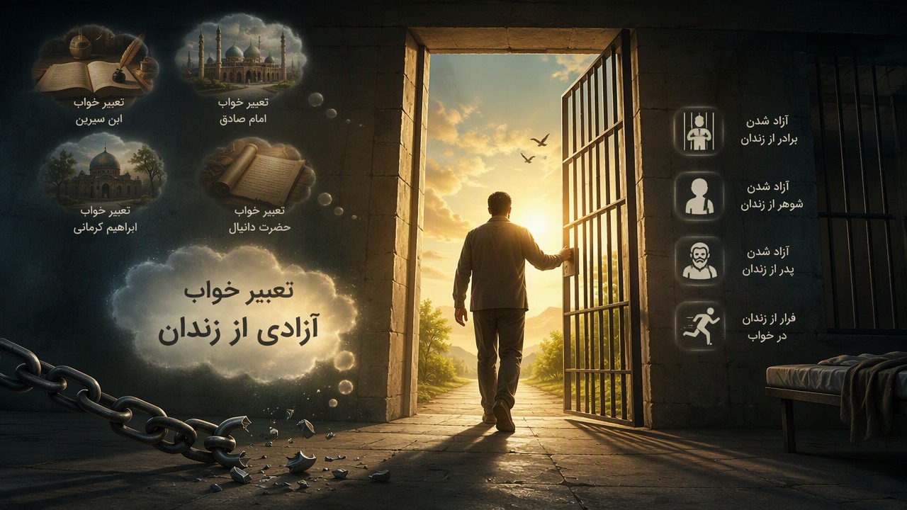 تعبیر خواب آزادی زندانی, تعبیر خواب آزاد شدن از زندان, تعبیر خواب آزادی, تعبیر خواب زندان, آزادی از زندان در خواب, تعبیر خواب امام صادق, تعبیر خواب ابن سیرین, تعبیر خواب ابراهیم کرمانی, تعبیر خواب حضرت دانیال, آزاد شدن برادر از زندان, آزاد شدن شوهر از زندان, آزاد شدن پدر از زندان, فرار از زندان در خواب,