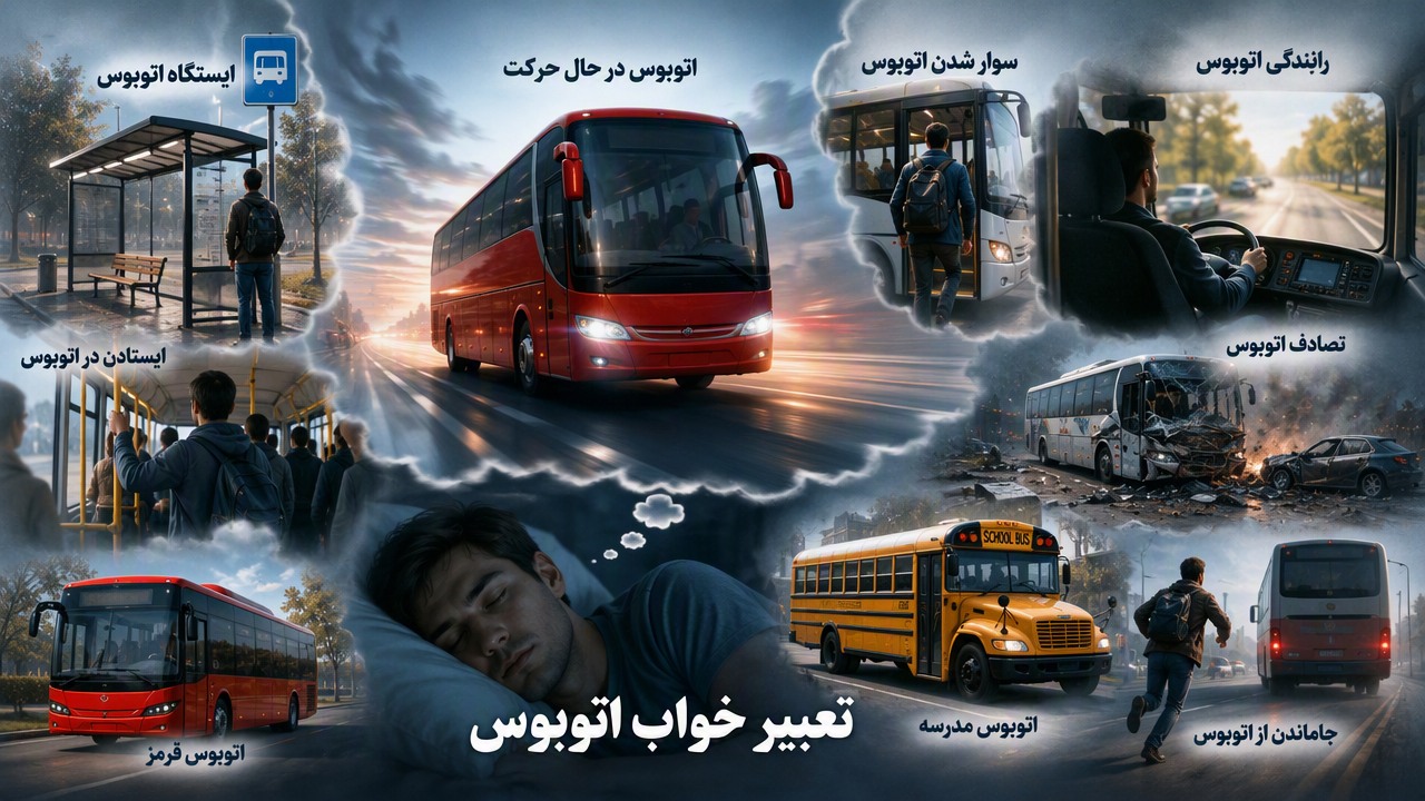تعبیر خواب اتوبوس, اتوبوس در حال حرکت, تعبیر خواب سوار شدن اتوبوس, تعبیر خواب ایستگاه اتوبوس, تعبیر خواب رانندگی اتوبوس, تعبیر خواب تصادف اتوبوس, تعبیر خواب اتوبوس قرمز, تعبیر خواب ایستادن در اتوبوس, تعبیر خواب اتوبوس مدرسه, تعبیر خواب جاماندن از اتوبوس,