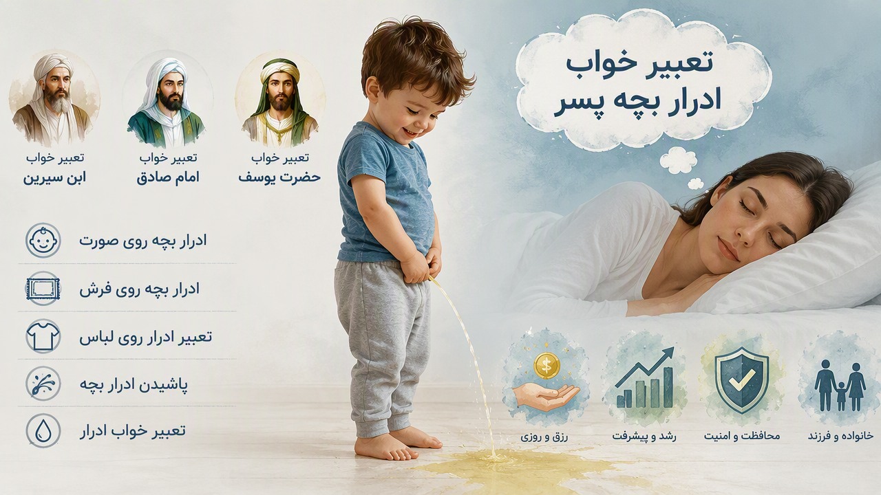 تعبیر خواب ادرار بچه پسر, تعبیر خواب ادرار بچه, تعبیر خواب ادرار, تعبیر خواب ابن سیرین, تعبیر خواب امام صادق, تعبیر خواب حضرت یوسف, ادرار بچه روی صورت, ادرار بچه روی فرش, تعبیر ادرار روی لباس, پاشیدن ادرار بچه,