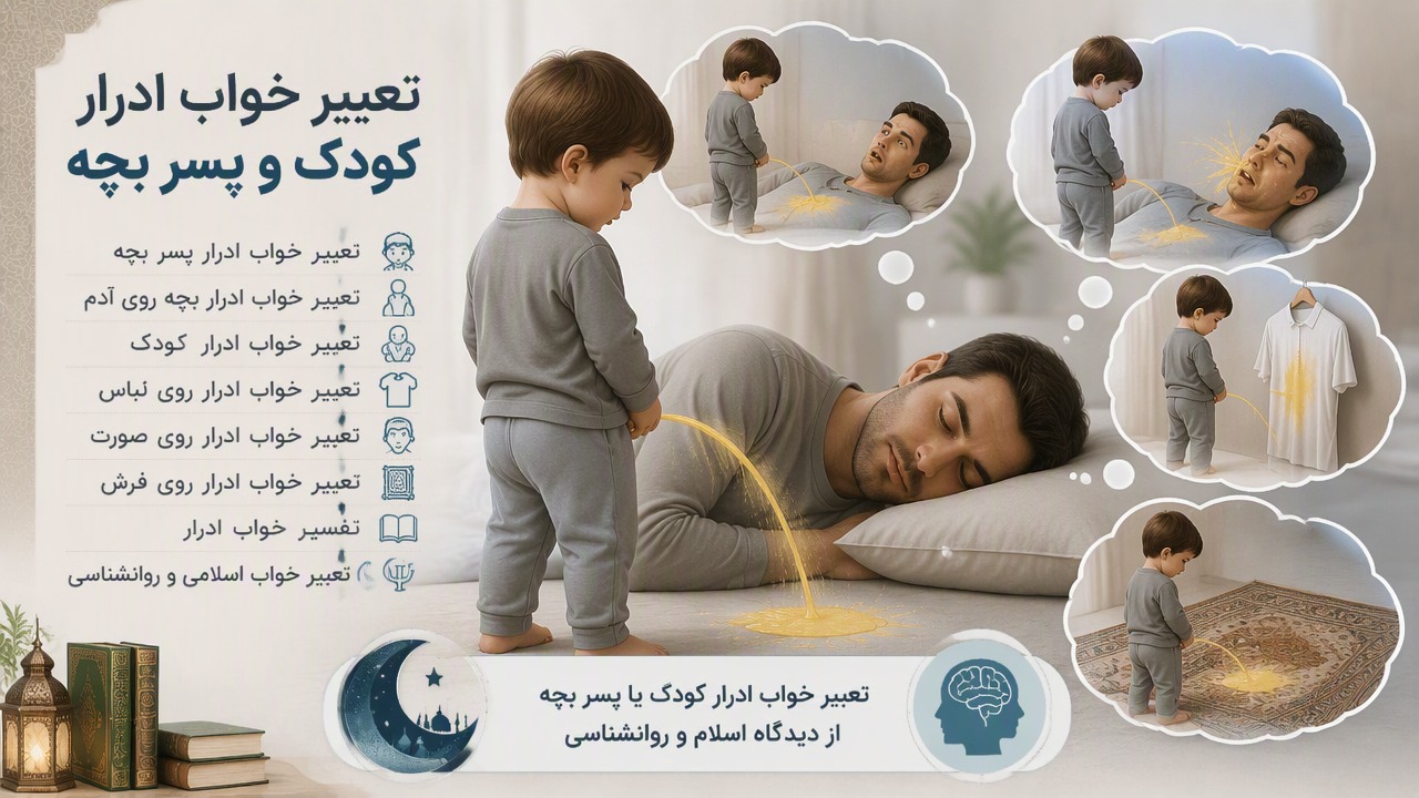 تعبیر خواب ادرار پسر بچه, تعبیر خواب ادرار بچه روی آدم, تعبیر خواب ادرار کودک, تعبیر خواب ادرار روی لباس, تعبیر خواب ادرار روی صورت, تعبیر خواب ادرار روی فرش, تعبیر خواب ادرار بچه پسر, تفسیر خواب ادرار, تعبیر خواب اسلامی و روانشناسی,