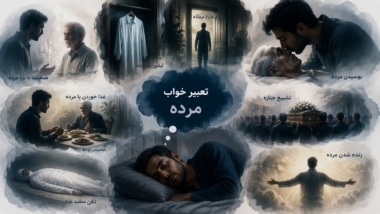 تعبیر خواب مرده, دیدن مرده در خواب, صحبت با مرده, لباس مرده, مرده در خانه, بوسیدن مرده, غذا خوردن با مرده, تشییع جنازه, کفن سفید, زنده شدن مرده, 