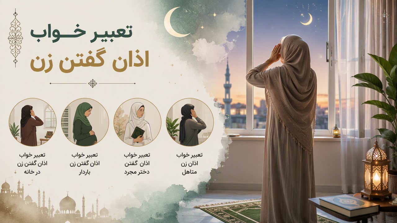 تعبیر خواب اذان گفتن زن, تعبیر خواب اذان زن متاهل, تعبیر خواب اذان گفتن دختر مجرد, تعبیر خواب اذان گفتن زن باردار, تعبیر خواب اذان گفتن زن در خانه, 