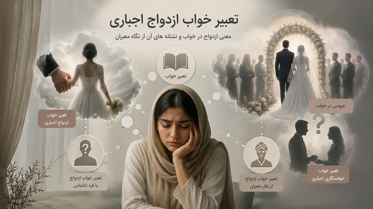 تعبیر خواب ازدواج اجباری, خواب ازدواج اجباری, معنی ازدواج در خواب, عروسی در خواب, تعبیر خواب خواستگاری اجباری, تعبیر خواب ازدواج با فرد ناشناس, تعبیر خواب ازدواج از نظر معبران, نشانه های خواب ازدواج, 