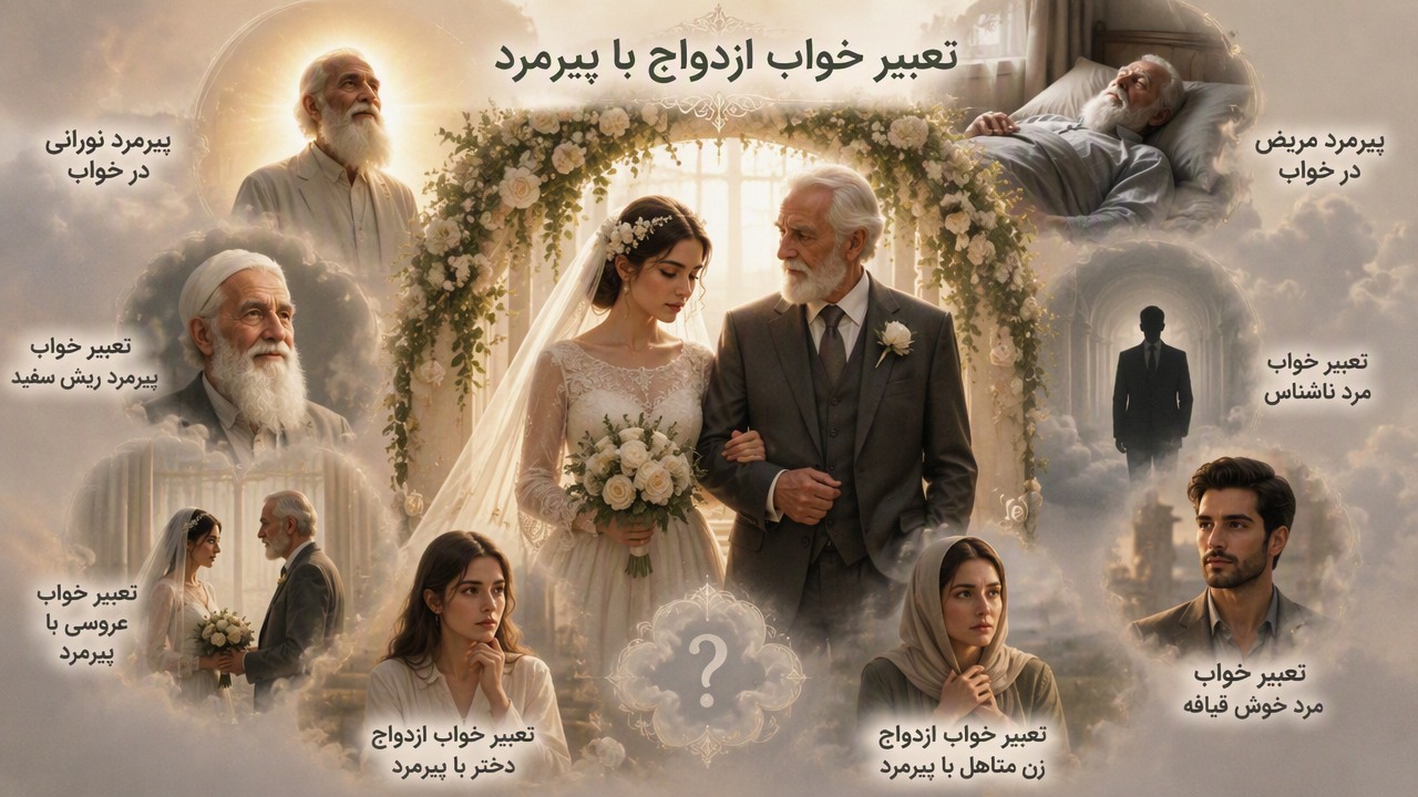 تعبیر خواب ازدواج با پیرمرد, تعبیر خواب پیرمرد, ازدواج با مرد پیر در خواب, تعبیر خواب عروسی با پیرمرد, تعبیر خواب ازدواج دختر با پیرمرد, تعبیر خواب پیرمرد ریش سفید, پیرمرد نورانی در خواب, پیرمرد مریض در خواب, تعبیر خواب مرد ناشناس, تعبیر خواب مرد خوش قیافه, تعبیر خواب ازدواج زن متاهل با پیرمرد, 