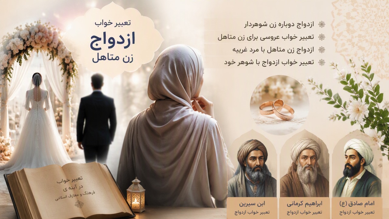 تعبیر خواب ازدواج زن متاهل, ازدواج دوباره زن شوهردار, تعبیر خواب عروسی برای زن متاهل, ازدواج زن متاهل با مرد غریبه, تعبیر خواب ازدواج با شوهر خود, ابن سیرین ازدواج, ابراهیم کرمانی ازدواج, امام صادق تعبیر خواب ازدواج,