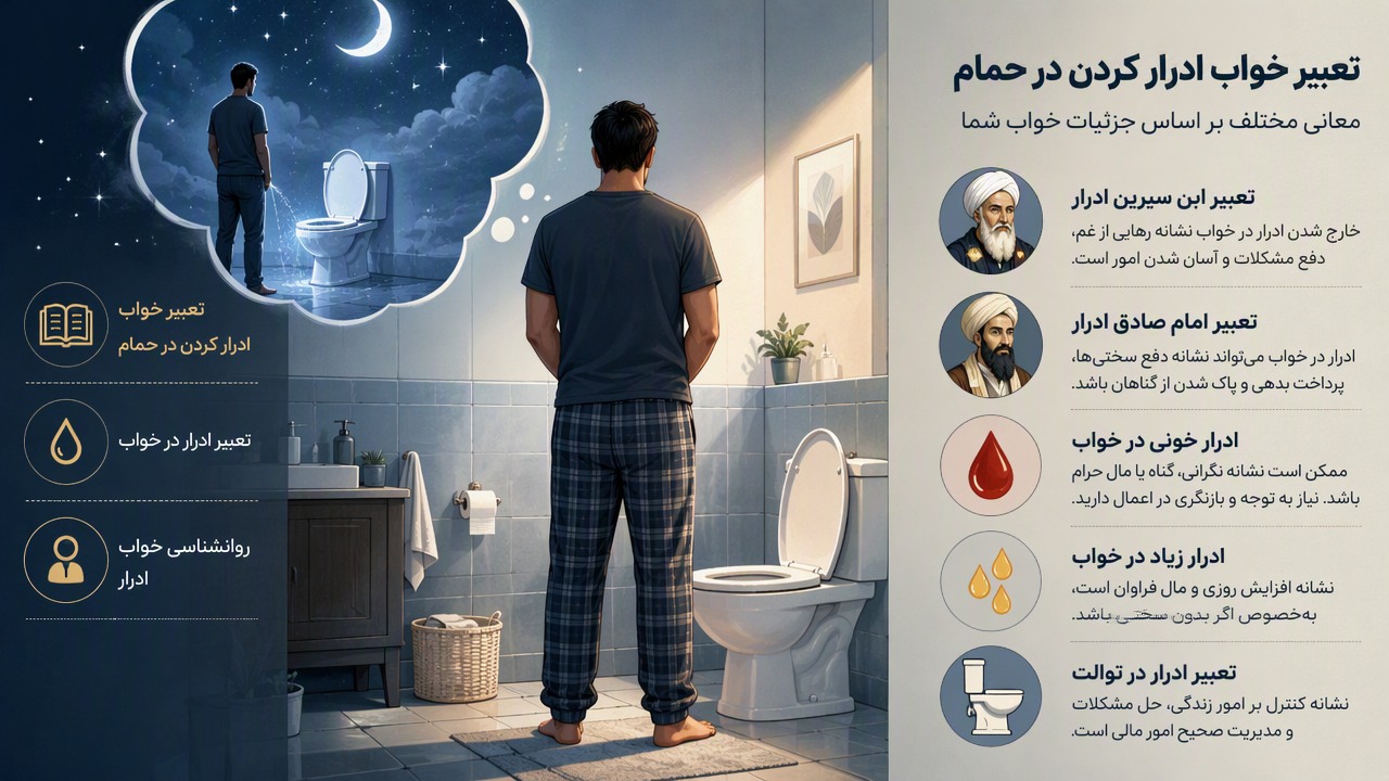 تعبیر خواب ادرار کردن در حمام, تعبیر ادرار در خواب, تعبیر ابن سیرین ادرار, تعبیر امام صادق ادرار, ادرار خونی در خواب, ادرار زیاد در خواب, تعبیر ادرار در توالت, روانشناسی خواب ادرار,