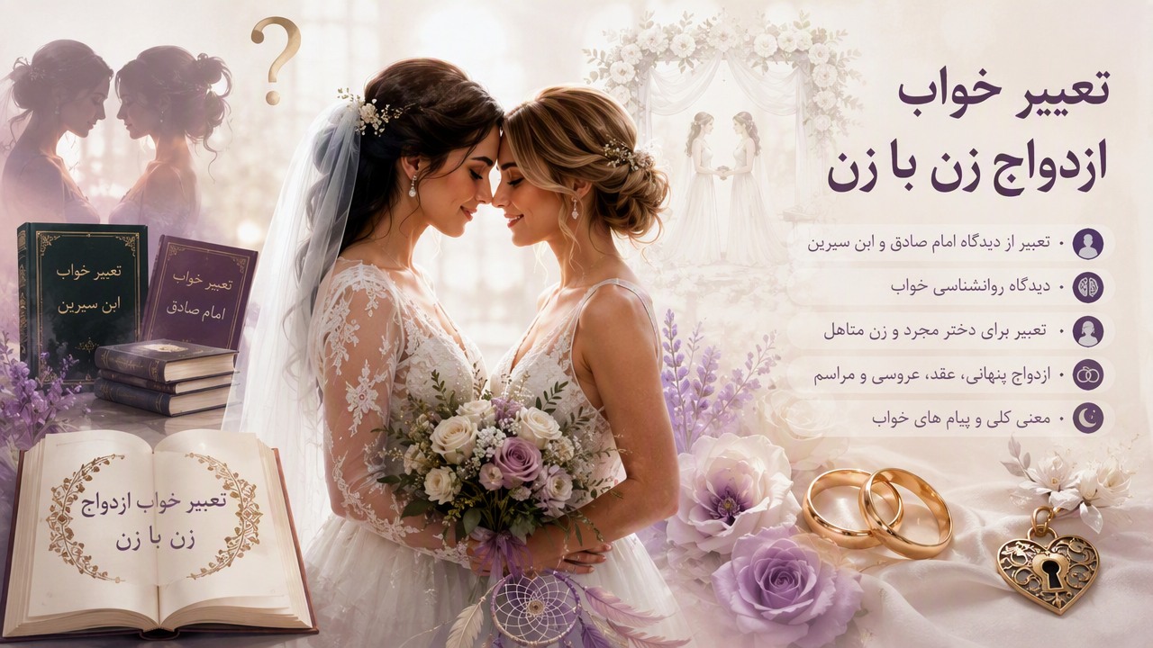 تعبیر خواب ازدواج زن با زن, تعبیر خواب ازدواج دو زن, تعبیر خواب عروسی زن با زن, تعبیر خواب ازدواج دختر مجرد با زن, تعبیر خواب ازدواج زن متاهل با زن دیگر, تعبیر خواب ازدواج دو دختر, تعبیر خواب عقد کردن زن با زن, تعبیر خواب مراسم عروسی دو زن, تعبیر خواب ازدواج پنهانی زن با زن, تعبیر خواب ازدواج زن با زن از امام صادق, تعبیر خواب ازدواج زن با زن از ابن سیرین, تعبیر خواب ازدواج زن با زن از نظر روانشناسی, 
