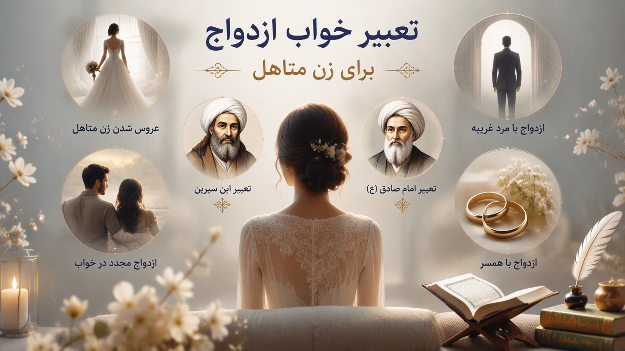 تعبیر خواب ازدواج زن شوهردار, تعبیر خواب ازدواج زن متاهل, عروس شدن زن متاهل, ازدواج مجدد در خواب, تعبیر خواب ازدواج با مرد غریبه, تعبیر خواب ازدواج همسر, ابن سیرین ازدواج, امام صادق تعبیر ازدواج, 