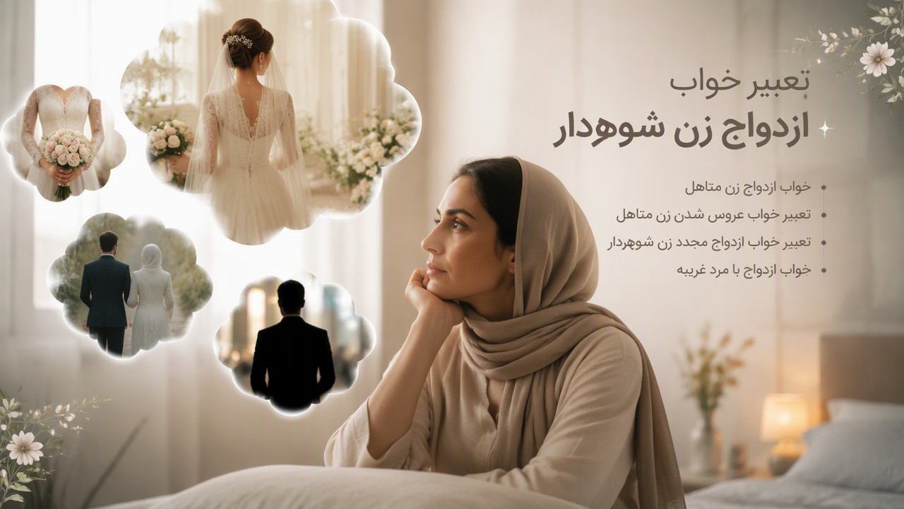تعبیر خواب ازدواج زن شوهردار, خواب ازدواج زن متاهل, تعبیر خواب عروس شدن زن متاهل, تعبیر خواب ازدواج مجدد زن شوهردار, خواب ازدواج با مرد غریبه,