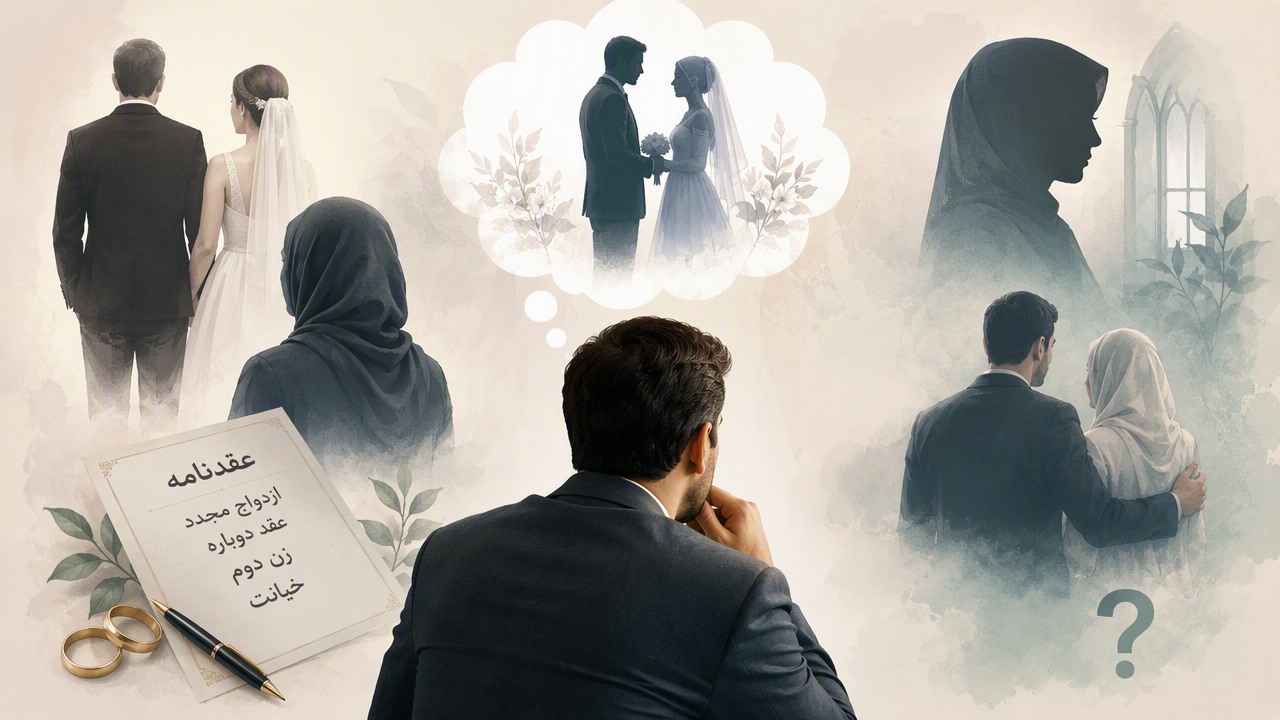 تعبیر خواب ازدواج مجدد مرد, تعبیر خواب زن دوم گرفتن, تعبیر خواب هوو, تعبیر خواب ازدواج با همسر, تعبیر خواب ازدواج مجدد شوهر, تعبیر خواب ازدواج زن شوهردار, تعبیر خواب خیانت, تعبیر خواب عقد دوباره, 