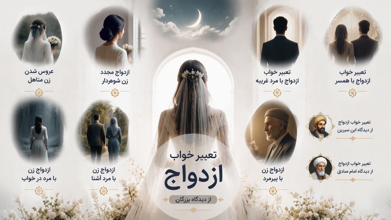 تعبیر خواب ازدواج زن متاهل, ازدواج مجدد زن شوهردار, عروس شدن زن متاهل, تعبیر خواب ازدواج با مرد غریبه, تعبیر خواب ازدواج با همسر, ابن سیرین ازدواج, امام صادق ازدواج, ازدواج زن با مرده در خواب, ازدواج زن با مرد آشنا, ازدواج زن با پیرمرد,