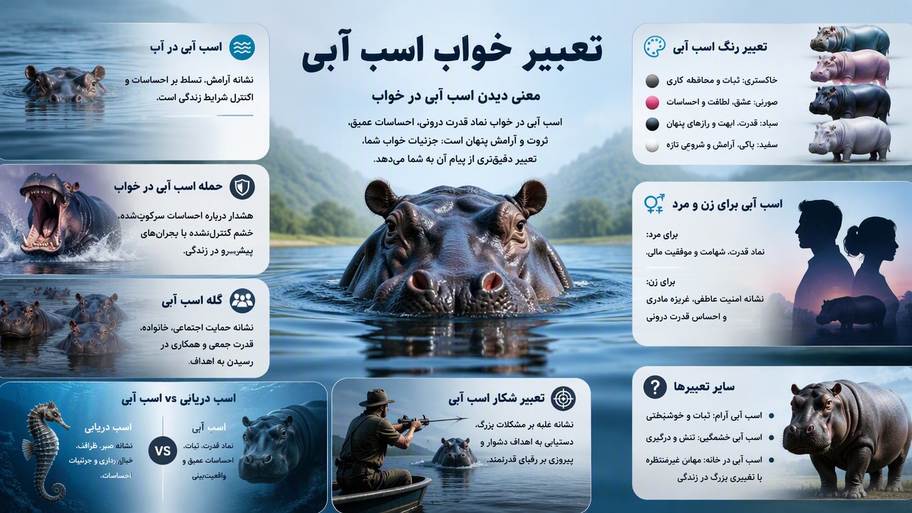 تعبیر خواب اسب آبی, خواب اسب آبی, معنی دیدن اسب آبی, حمله اسب آبی در خواب, اسب آبی در آب, گله اسب آبی, تعبیر رنگ اسب آبی, اسب آبی برای زن و مرد, اسب دریایی vs اسب آبی, تعبیر شکار اسب آبی, 