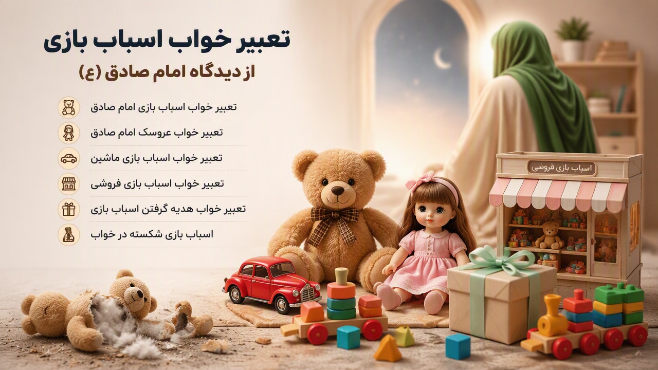 تعبیر خواب اسباب بازی امام صادق, تعبیر خواب اسباب بازی, تعبیر خواب عروسک امام صادق, تعبیر خواب عروسک, تعبیر خواب اسباب بازی ماشین, تعبیر خواب اسباب بازی فروشی, تعبیر خواب هدیه گرفتن اسباب بازی, اسباب بازی شکسته در خواب, 