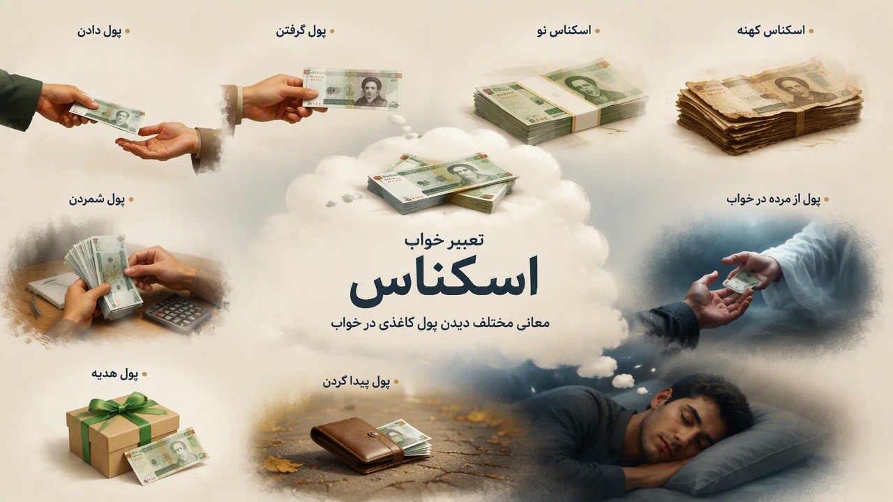 تعبیر خواب اسکناس, تعبیر خواب پول کاغذی, تعبیر خواب پول گرفتن, تعبیر خواب پول دادن, تعبیر خواب اسکناس نو, تعبیر خواب اسکناس کهنه, تعبیر خواب پول شمردن, پول از مرده در خواب, تعبیر خواب پول هدیه, تعبیر خواب پول پیدا کردن,