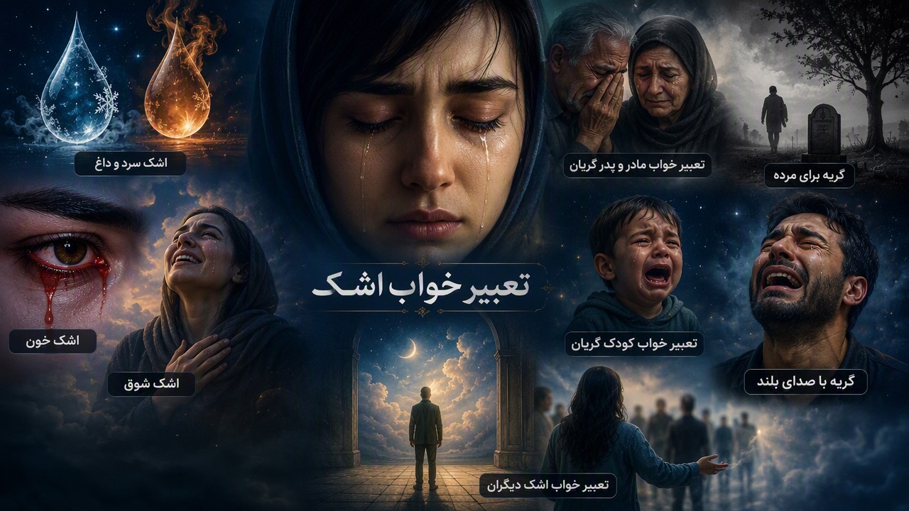 تعبیر خواب اشک, تعبیر خواب گریه, اشک سرد و داغ, گریه برای مرده, اشک خون, تعبیر خواب مادر و پدر گریان, اشک شوق, گریه با صدای بلند, تعبیر خواب کودک گریان, تعبیر خواب اشک دیگران, 