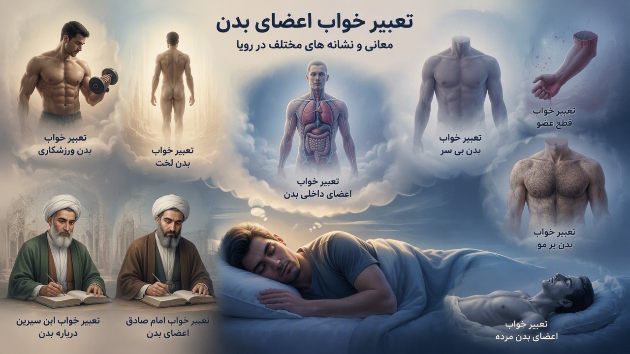 تعبیر خواب اعضای بدن, تعبیر خواب بدن, تعبیر خواب بدن لخت, تعبیر خواب بدن ورزشکاری, تعبیر خواب قطع عضو, تعبیر خواب اعضای داخلی بدن, تعبیر خواب بدن بی سر, تعبیر خواب اعضای بدن مرده, تعبیر خواب بدن پر مو, تعبیر خواب ابن سیرین بدن, تعبیر خواب امام صادق اعضای بدن, 