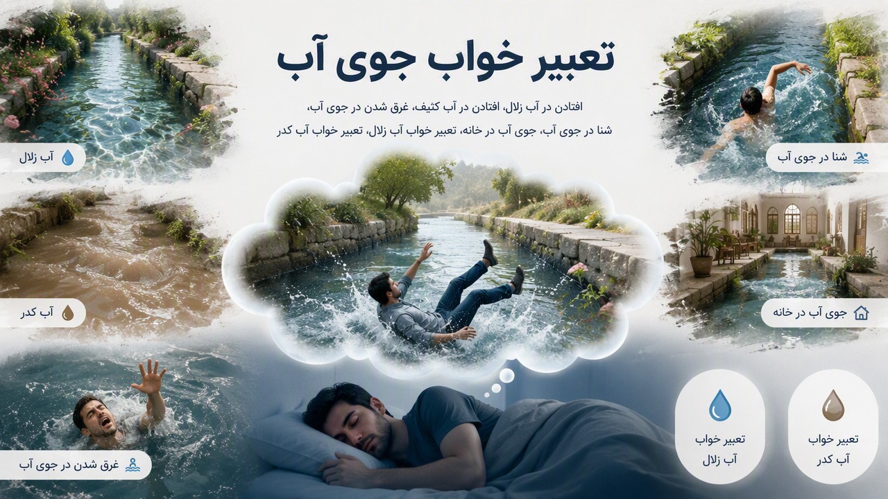 تعبیر خواب افتادن در جوی آب, تعبیر خواب جوی آب, افتادن در آب زلال, افتادن در آب کثیف, غرق شدن در جوی آب, شنا در جوی آب, جوی آب در خانه, تعبیر خواب آب زلال, تعبیر خواب آب کدر,